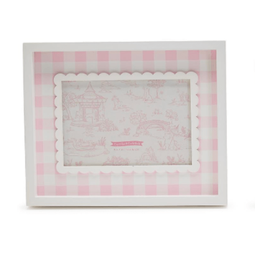 Pink Gingham Photo Frames Set, 5" x 7"