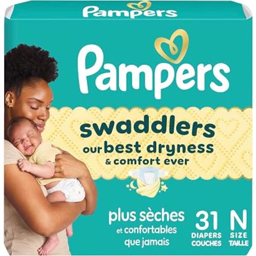 Swaddlers Newborn Diapers, Size Newborn (up to 10 lbs), 31 Count, Fragrance Free, Hypoallergenic, Absorbent, Pediatrician Recommended, Skin Safe