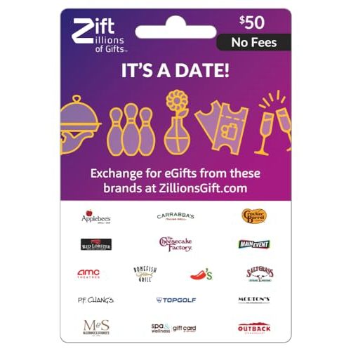 Zift Zillions of Gifts It's a Date Dining Physical Gift Card - $50