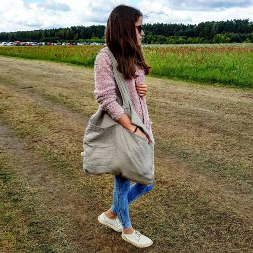 Linen shopping bag, natural linen tote bag, big tote bag, burlap bag, big shopping bag, linen bag, beach bag, rustic tote bag with pockets