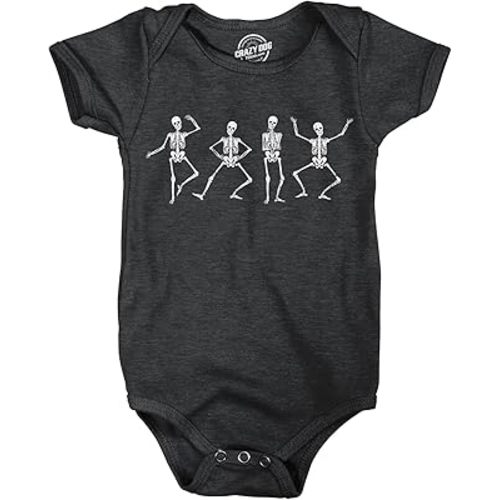 Crazy Dog T-Shirts Dancing Skeletons Baby Bodysuit Funny Sarcastic Halloween Party Graphic Novelty Jumper For Infants