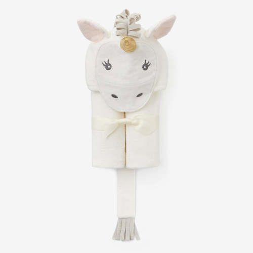White Unicorn Hooded Baby Bath Wrap – Elegant Baby