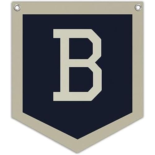 Lacama Toddler Boys Room Decor Name Pennant Flag, Personalized Baby Gifts，Vintage Baby Boy Nursery Wall Art,Baby Boy Gifts, Name Sign for Toddler Bedroom Playroom Kidsroom,Letter B 12x14 in