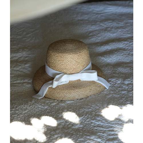Edgehill Collection x Megan Karp Girls Alexandra Straw Bow Detail Sun Hat