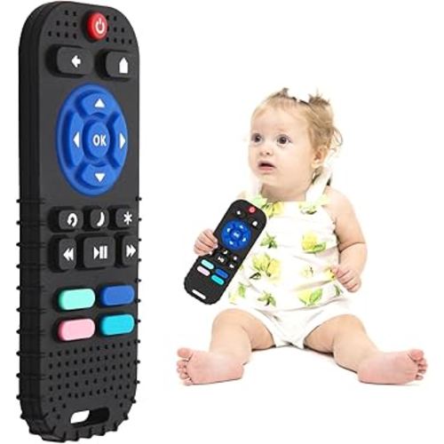 Hooku Silicone Teething Toys for Babies 0-6 Months, Teethers for Babies 6-12 Months, Remote Teether for Baby, Sensory Toys for Babies, Baby Chew Toys