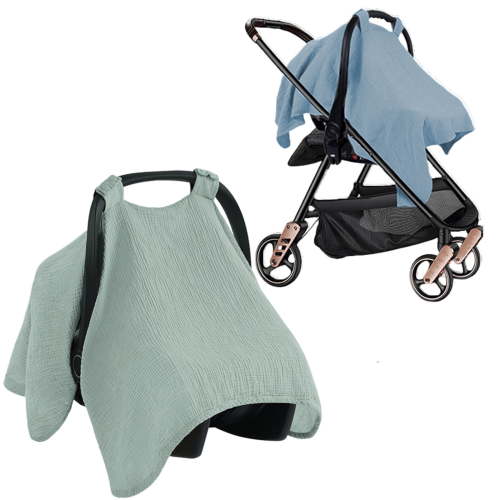 2 Pcs Baby Car Seat Cover Breathable Cotton Baby Carrier Cover Universal Infant Car Seat Canopy for Stroller Outdoor Boy and Girl