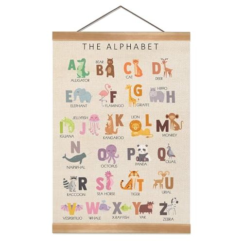 Alohafall Animal Wall Decorations, Alphabet Hanger Frame,Nursery Wall Decor, ABC Poster Alphabet for Kid's Baby Room Classroom Wall Art