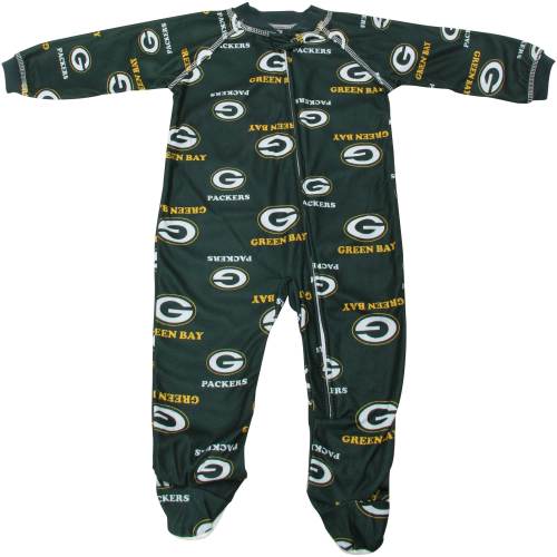 Green Bay Packers Newborn Full Zip Raglan Coverall - Green