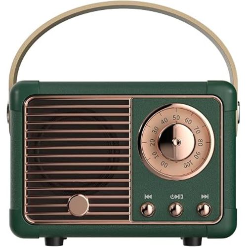 Dosmix Retro Bluetooth Speaker,Vintage Decor,Small Gift for Women Men Green