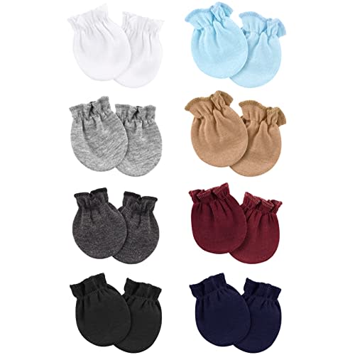 BQUBO Newborn Infant Toddler Mittens No Scratch Cotton Elastic Wrist Gloves Hypoallergenic for 0-6 Months Baby Boys Girls