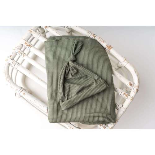 Jersey Swaddle - Ribbed Olive