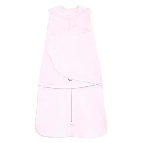HALO 100% Cotton Sleepsack Swaddle, 3-Way Adjustable Wearable Blanket, TOG 1.5, Soft Pink, Newborn, 0-3 Months