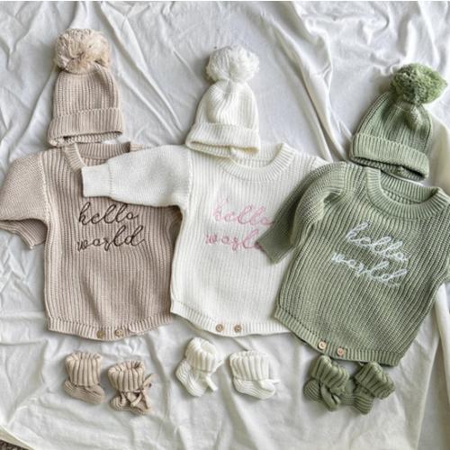 Hello World Chunky Knit Romper Bundle