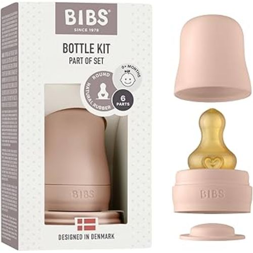 BIBS Bottle Kit - Part of Set. Mix and Match with BIBS Glass Bottles in Different Sizes, Bottle Kit Color - Part of Set, Blush