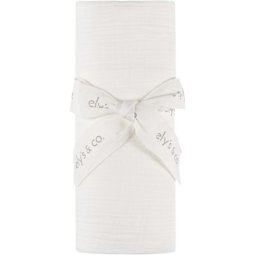 Ely's & Co. Cotton Muslin Swaddle Blanket with Scallop Trim, 1-Pack for Baby Boy or Girl— 100% Cotton Muslin Extra-Large Swaddle Blankets (47” x 47”) Ivory