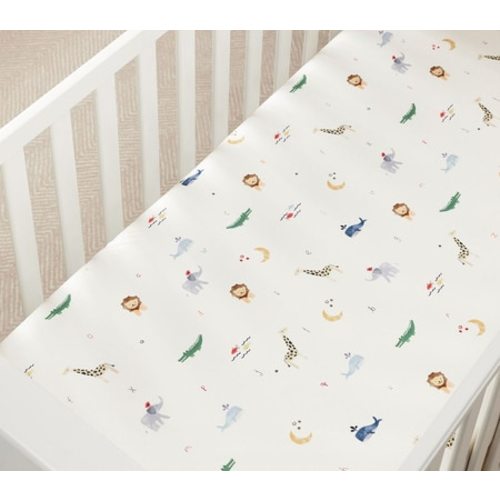Animal ABC Organic Crib Fitted Sheet
