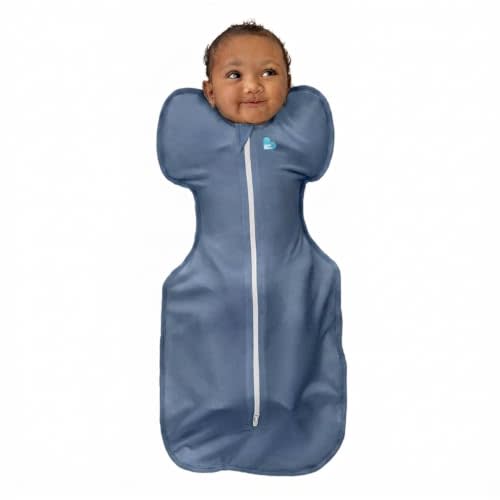 Love to Dream Swaddle Up, Baby Sleep Sack | 1.0 TOG, 5-8.5 lbs, Denim | Arms Up Swaddle Secure Fit Helps Baby Self-Soothe, Sleep More, Calm Startle Reflex, Newborn Essential 68–75F Wearable Blanket