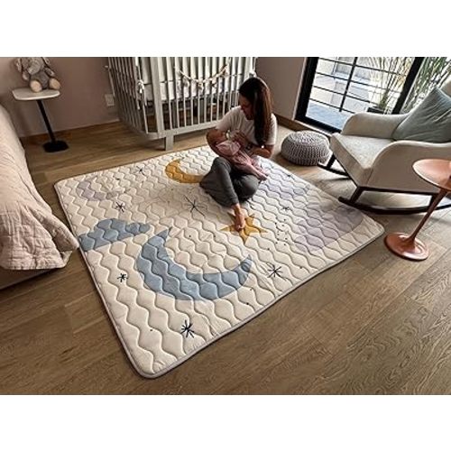 Miotetto Baby Mat for Floor, 73" x 73" Playpen Mat, Thick Soft Foam Padding Baby Play Mat, Portable Quilted playmat - Washable Baby Floor Play mat, Non-Slip Play Mat for Babies & Toddlers