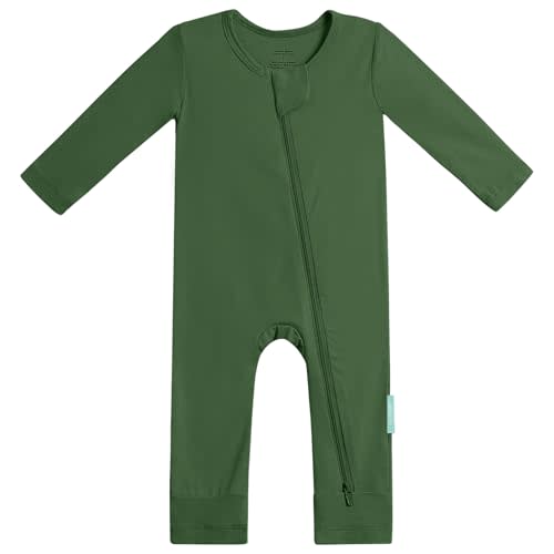 PurComfy Baby Long Sleeve Romper Jumpsuit, Premium Soft Rayon One Piece Pajamas Boy Girl 2-Way Zipper Coverall Sleeper