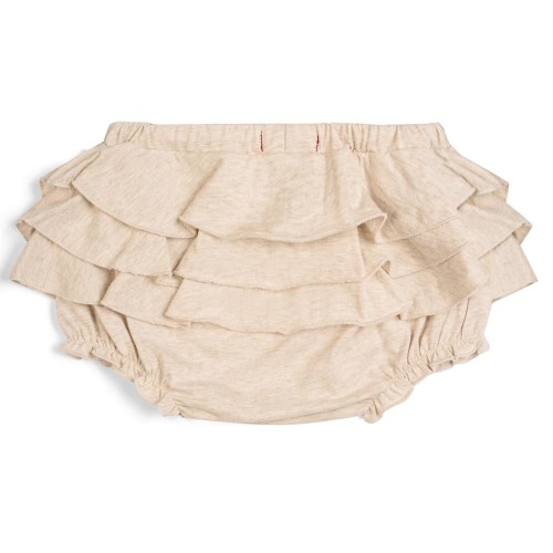 Heathered Oatmeal Organic Cotton Ruffle Bloomer