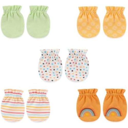 5 Pairs Baby Not Scratch Mittens 0-6 Months New Born Boy Girl Gloves Cute Infant Accessories