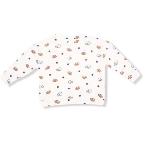 Drop Sleeve Shirt with Pocket and Jogger, Footballs and Stars - Angel Dear | Maisonette