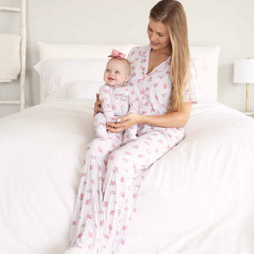 Women's Two-Piece Flare Lounge Set in Rosy & Cozy | Caden Lane