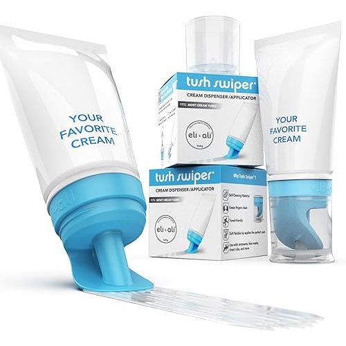 Eli & Ali Tush Swiper - Diaper Rash Cream & Butt Paste Applicator - Fits Most Diaper Creams | Mess-Free & Hygienic Alternative to Cream Spatula - Carry Less Baby Gear - Blue, 2 Pack