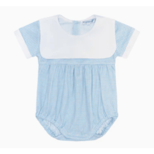 Blue Gingham Baby Bubble- 0-3m