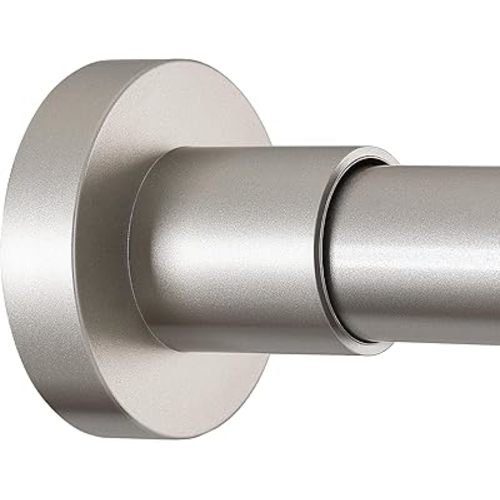 BRIOFOX Shower Curtain Rod Adjustable 18-78 Inch, Stainless Steel Spring Tension Shower Rod No Drilling Non Slip, Silver