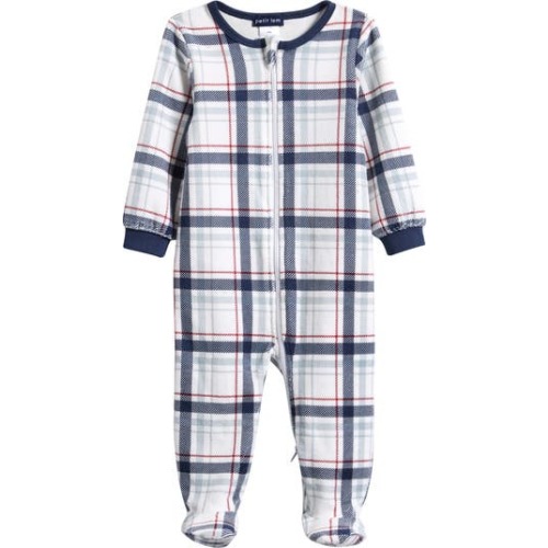 Print Velour Footie, 3M