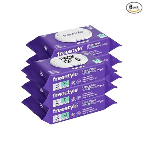 Freestyle Soft Jumbo Baby Wipes, Hypoallergenic and Unscented, Water-Based Wet Wipes for Babies, Finely Suited for Sensitive Skin, Thick & Oversized, Pack of 6, 72 Wipes Per Pack