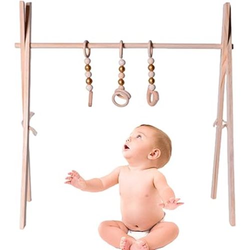 Wooden Play Gym Babys - Eco-Friendly Pine Wooden Frame, Babys Play Gym | Engaging Toys for Children's Clothing Stores, Decorative Items, Crafts