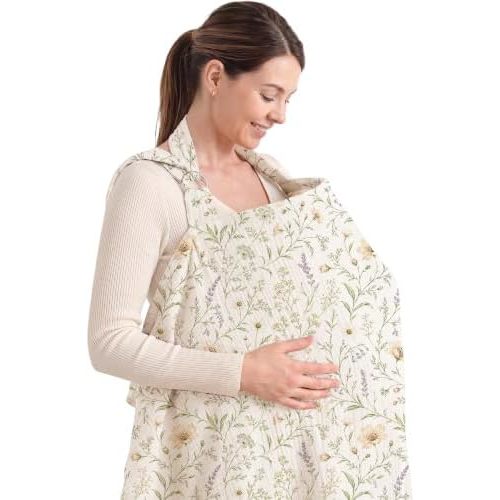 Konssy Muslin Nursing Cover Up for Breastfeeding with Rigid Hoop