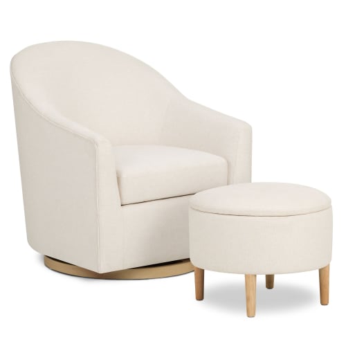 Evolur Luna Swivel Glider & Ottoman