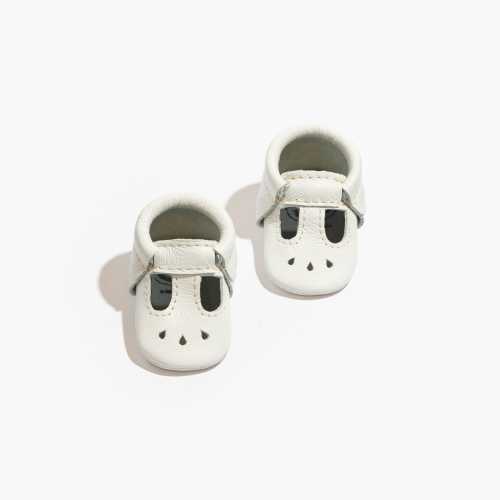 Newborn Bright White Mary Jane Baby Shoe