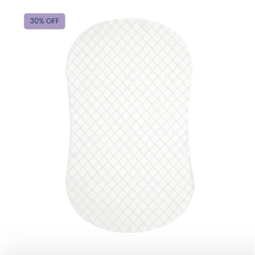 HALO - BassiNest Fitted Sheet 100% Cotton | Nautical Net - cream/gray