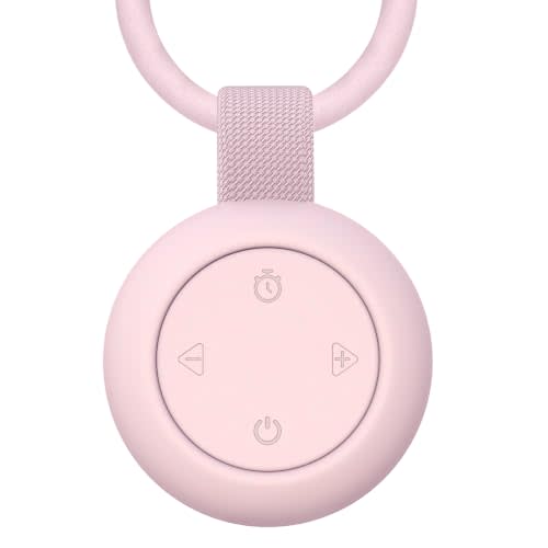 Portable Baby Sound Machine & Essentials for Babies & Kids-Pink | White Noise Machine[Timer Function][20 Soothing Sounds][15 Hours Battery Life]Travel,Registry,Gifts,Clips on Baby Stroller