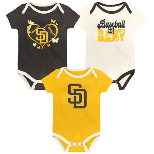 Infant San Diego Padres  Outerstuff Home Team 3-Pack Bodysuit Set