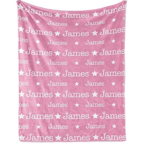 Personalized Blankets with Name for Kids, Customized Baby Blankets for Boys Girls, Soft Throws Personalized Name Blanket for Toddler Teen Adult, Personalized Baby Gifts for Baby New Mom 30" X 40"
