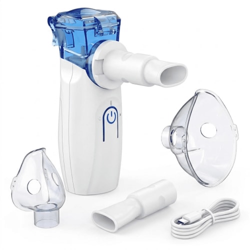 Portable Humidifier Handheld Mesh Inhaler - Dual Power (USB/Battery) Ultra-Quiet Cool Mist Humidifier for Kids & Adults