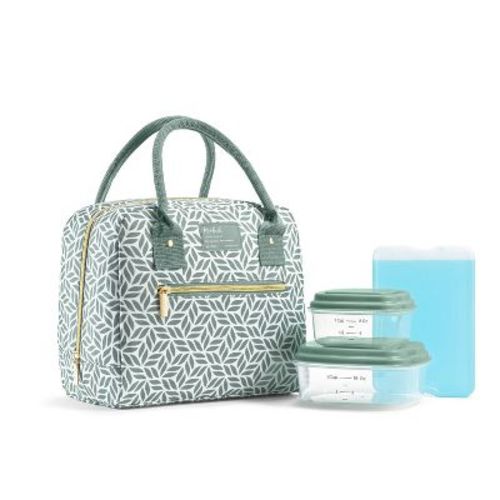 Fit & Fresh Bloomington Lunch Bag - Sage Tesselating Geo: Insulated Lunchbox Set