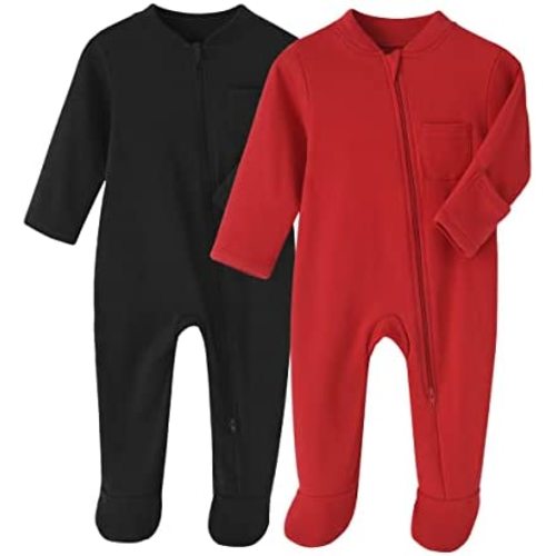 Baby Kids Sleep and Play Baby Cotton Sleeper Zip Front Footed Pajamas 0-12 Month