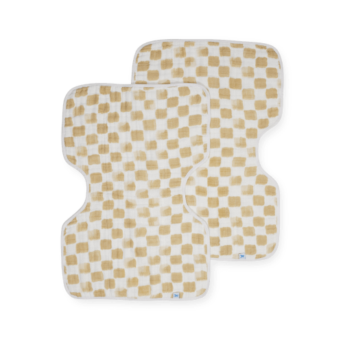 Cotton Muslin Burp Cloth 2 Pack - Adobe Checker