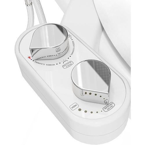 CLEAR REAR Bidet Attachment for Toilet Seat -Non-Electric with Self Cleaning Nozzles, Leak Proof Connectors, Adjustable Water Spray, Rear & Feminine Wash - Toilet Bidet Upgrades (Cold & Warm Water)