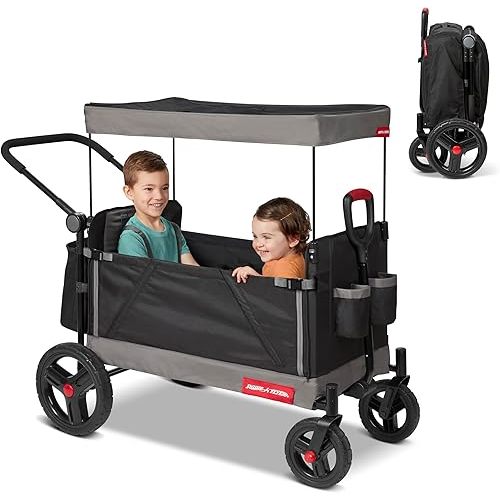 Radio Flyer Wagon for Kids, Baby Stroller, Outside Toys for Toddlers 1-3, Rolling Cart, Beach Cart with Wheels, Trav'ler Stroller Wagon with Protective Cover, for Ages 1+ Years