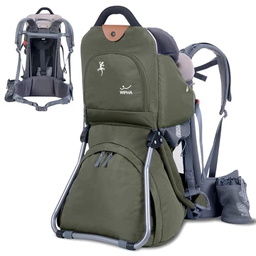WIPHA Baby Backpack Carrier, Comfort Toddler Carrier Hiking Backpack with Canopy, Adjustable Lightweight Child Carrier