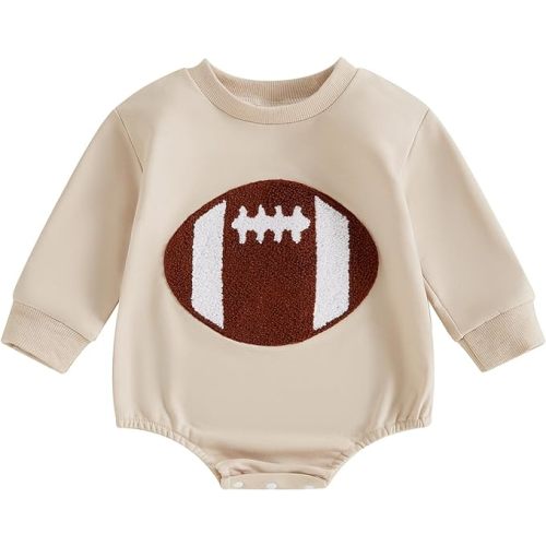 VISGOGO Newborn Infant Baby Boy Girls Oversized Romper Little Dude Sweater Onesie Coming Home Outfit Neutral Clothes
