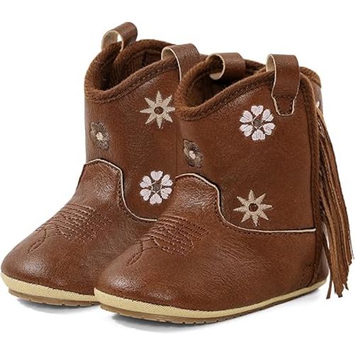 Infant Toddler Western Boots Cowgirl Cowboy Soft Rubber Sole Booties for Baby Girls Boys 3-18 Months