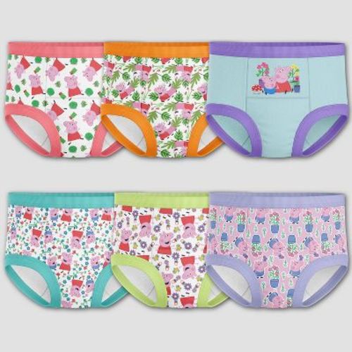 Toddler Peppa Pig Potty Training Underwear - 2T-3T: 6-Pack, Classic Patterns, Full Waistband Elastic, Machine Washable